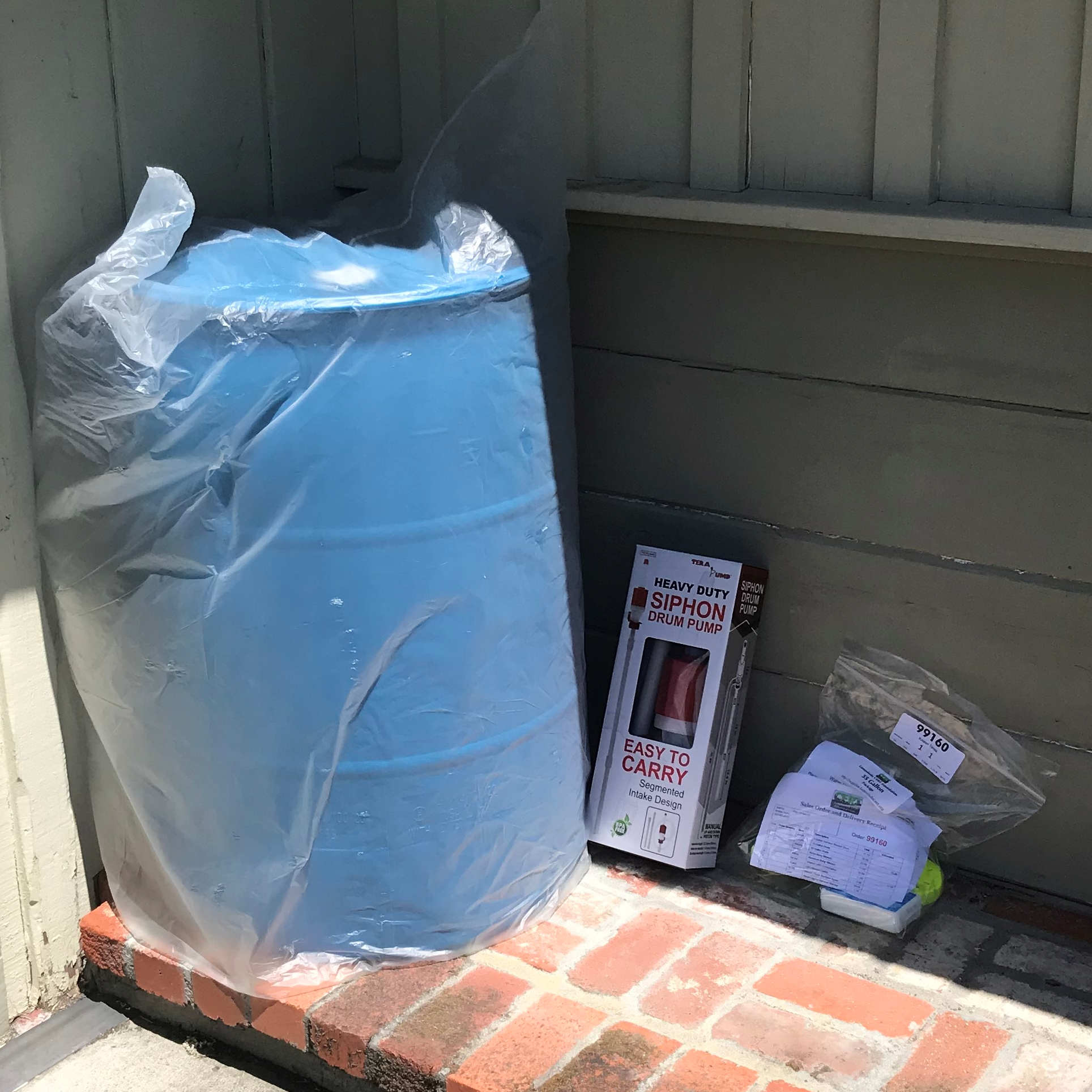The 55-gallon water drum package sold by Lamorinda CERT, the subject of the Fall 2025 water drum sale.